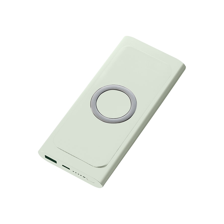 MARKLESS STYLE ワイヤレスモバイルチャージャー 10000mAh オリーブ TS-1782-025 1個（ご注文単位1個）【直送品】
