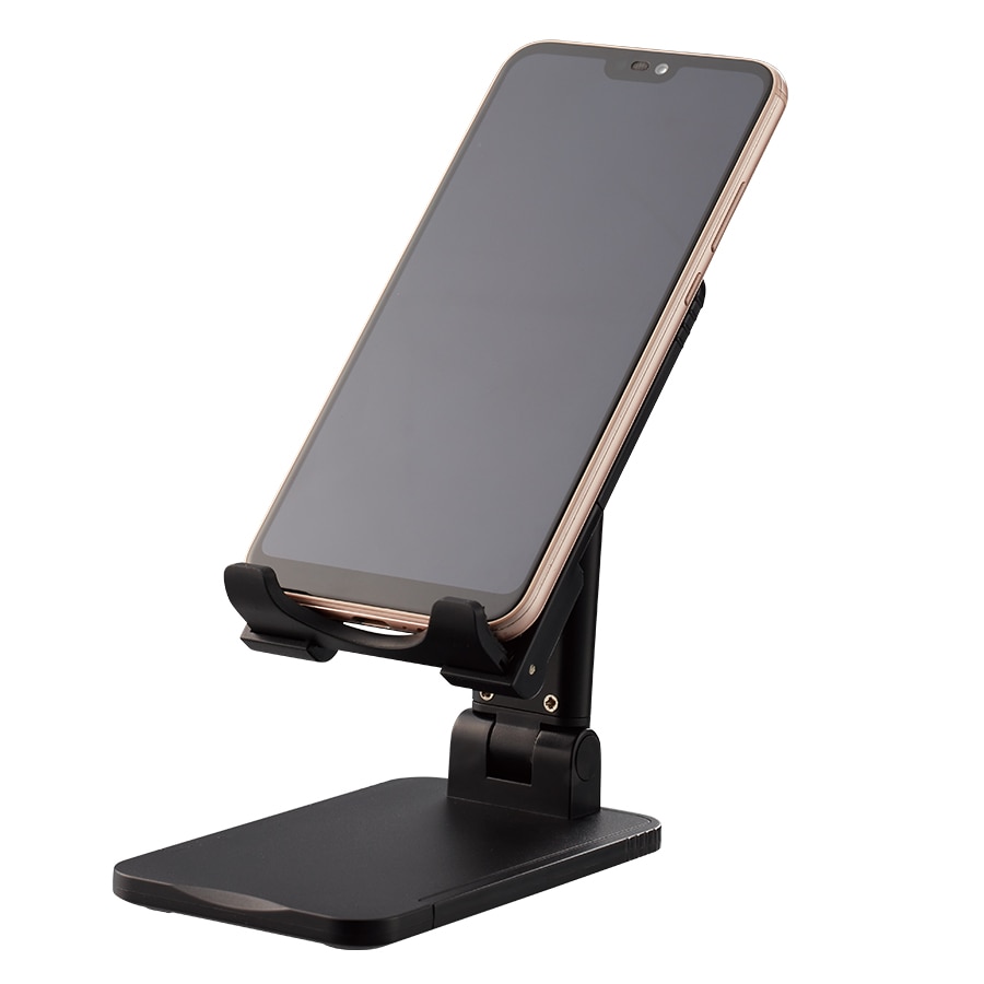 MARKLESS STYLE 折りたたみマルチスマホスタンド ブラック TS-1645-009 1個(ご注文単位1個)【直送品】