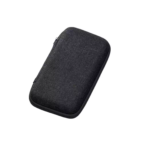 MARKLESS STYLE テキスタイル モバイルアクセサリーケース L ブラック TS-1537-009 1個(ご注文単位1個)【直送品】