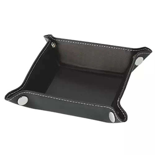 MARKLESS STYLE レザーボタントレイ リアルブラック TS-1037-009 1個（ご注文単位1個）【直送品】
