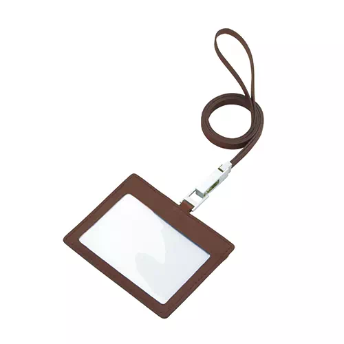 MARKLESS STYLE レザーIDカードホルダー ネックストラップ付 チョコレートブラウン TS-0372-007 1個（ご注文単位1個）【直送品】