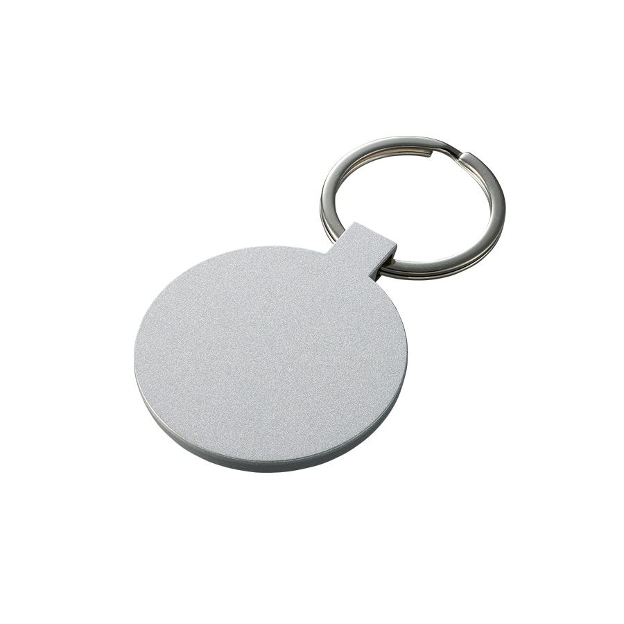 MARKLESS STYLE ミラー付メタルキーホルダー ラウンド マットシルバー TS-1671-005 1個（ご注文単位1個）【直送品】