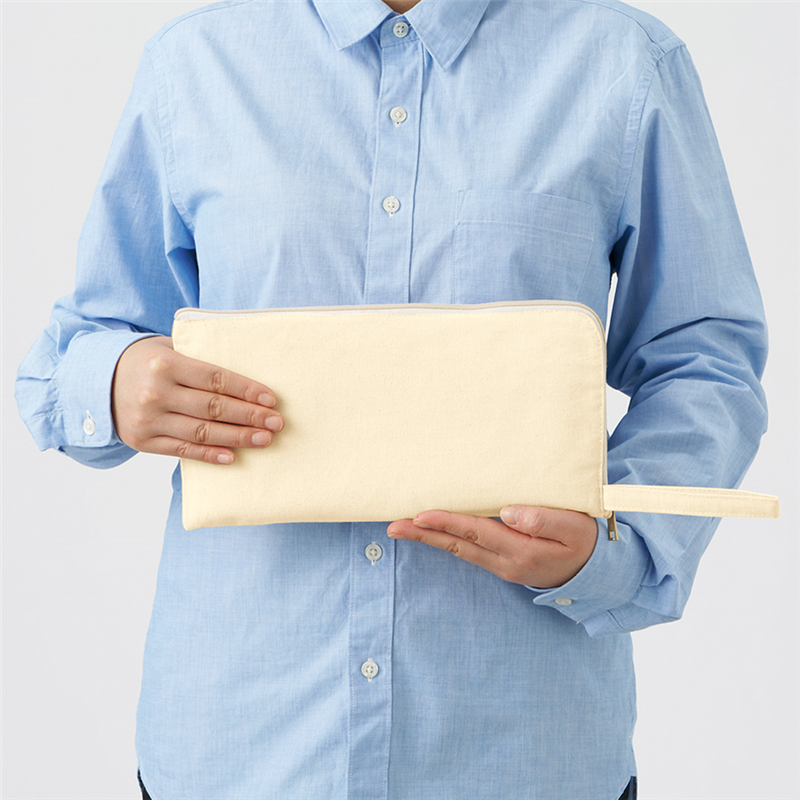 MARKLESS STYLE キャンバスL字ファスナーフラットポーチ M NT TP-0008-008 1個(ご注文単位1個)【直送品】