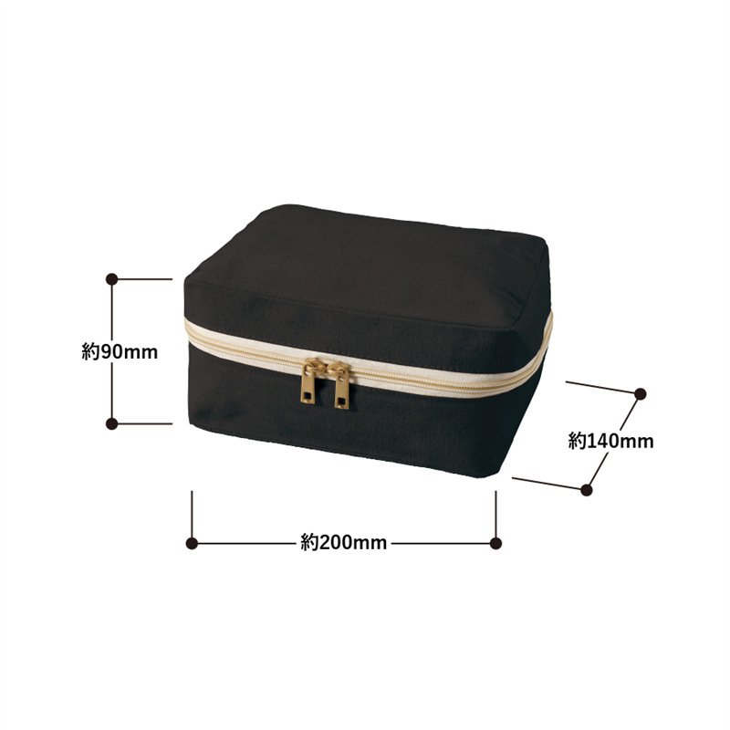 MARKLESS STYLE キャンバススクエアファスナーポーチ M SP TP-0010-040 1個（ご注文単位1個）【直送品】