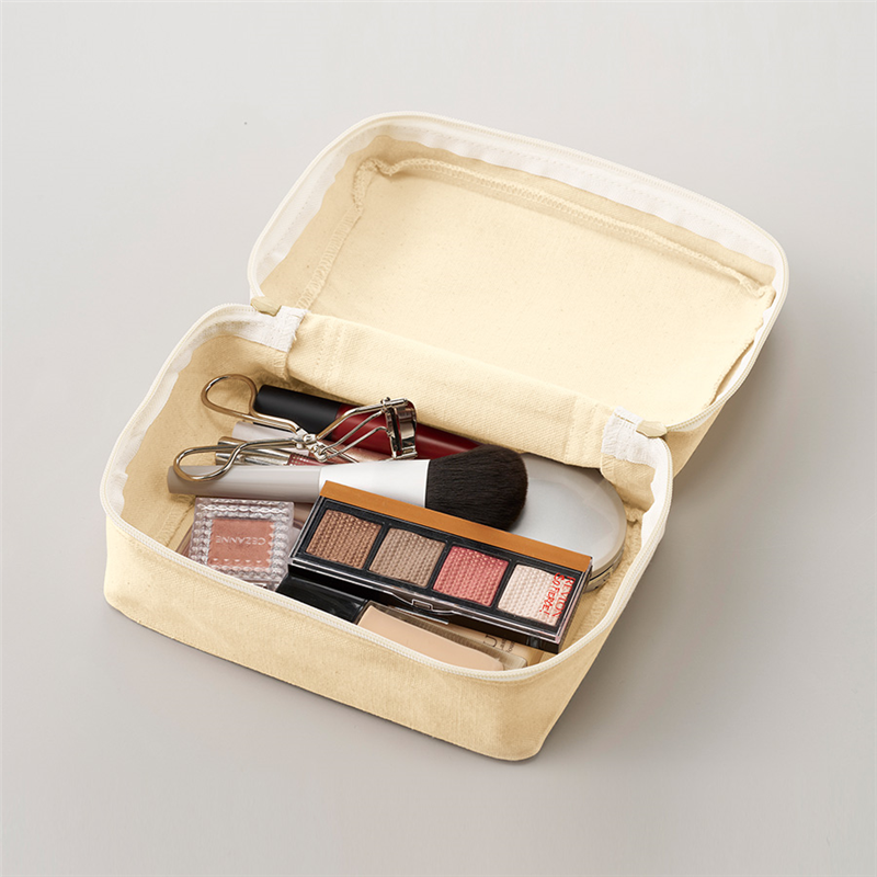 MARKLESS STYLE キャンバススクエアファスナーポーチ M ナチュラル TP-0010-008 1個（ご注文単位1個）【直送品】