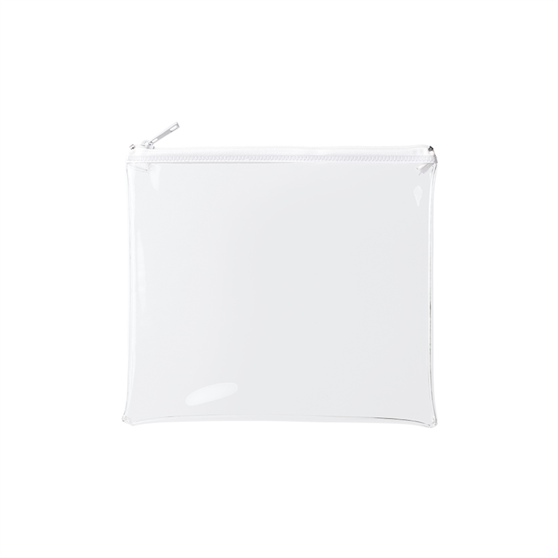 MARKLESS STYLE カラーファスナークリアポーチ M ホワイト TP-0043-044 1個(ご注文単位1個)【直送品】