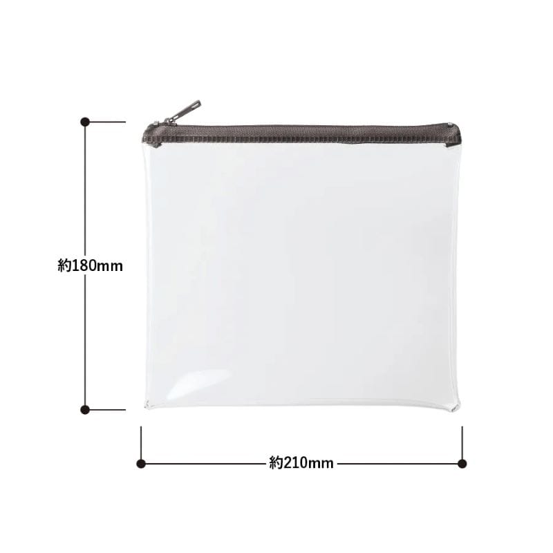 MARKLESS STYLE カラーファスナークリアポーチ M レッド TP-0043-002 1個（ご注文単位1個）【直送品】