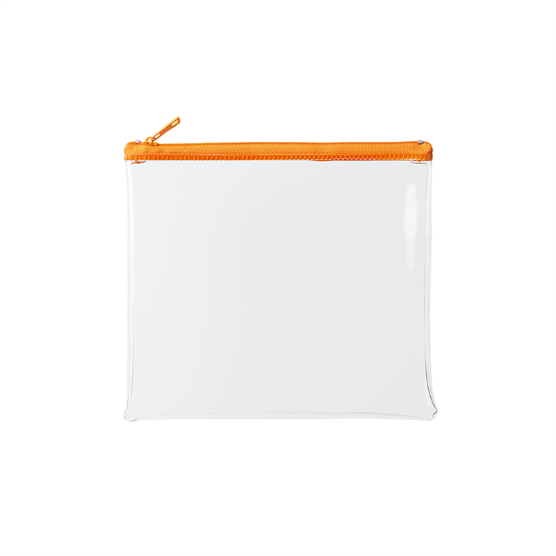 MARKLESS STYLE カラーファスナークリアポーチ M オレンジ TP-0043-003 1個(ご注文単位1個)【直送品】