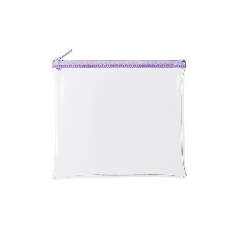 MARKLESS STYLE カラーファスナークリアポーチ M パープル TP-0043-013 1個(ご注文単位1個)【直送品】