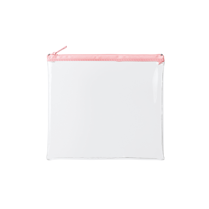 MARKLESS STYLE カラーファスナークリアポーチ M ライトピンク TP-0043-030 1個(ご注文単位1個)【直送品】