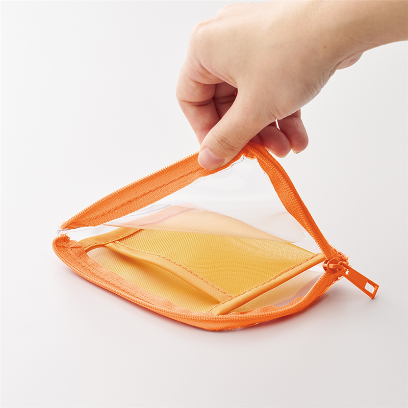 MARKLESS STYLE メッシュポケットクリアミニポーチ カラビナ付 OL TP-0040-045 1個(ご注文単位1個)【直送品】