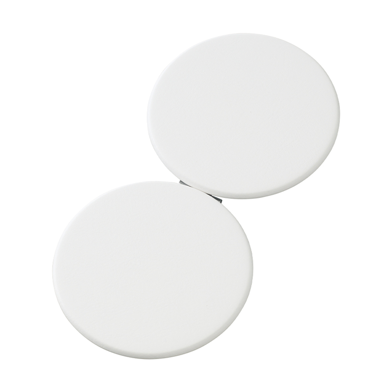 MARKLESS STYLE 全面印刷できる合皮コンパクトミラー ラウンド WT TM-0075-044 1個(ご注文単位1個)【直送品】