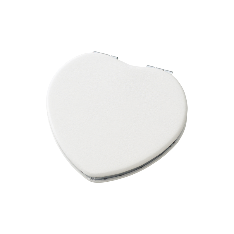 MARKLESS STYLE 全面印刷できる合皮コンパクトミラー ハート WT TM-0077-044 1個（ご注文単位1個）【直送品】