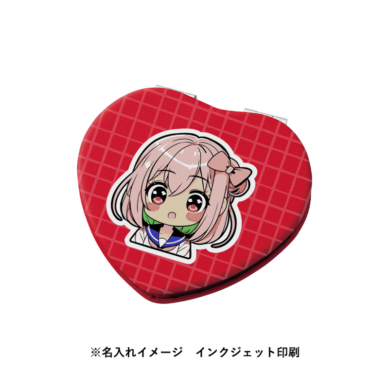 MARKLESS STYLE 全面印刷できる合皮コンパクトミラー ハート WT TM-0077-044 1個（ご注文単位1個）【直送品】
