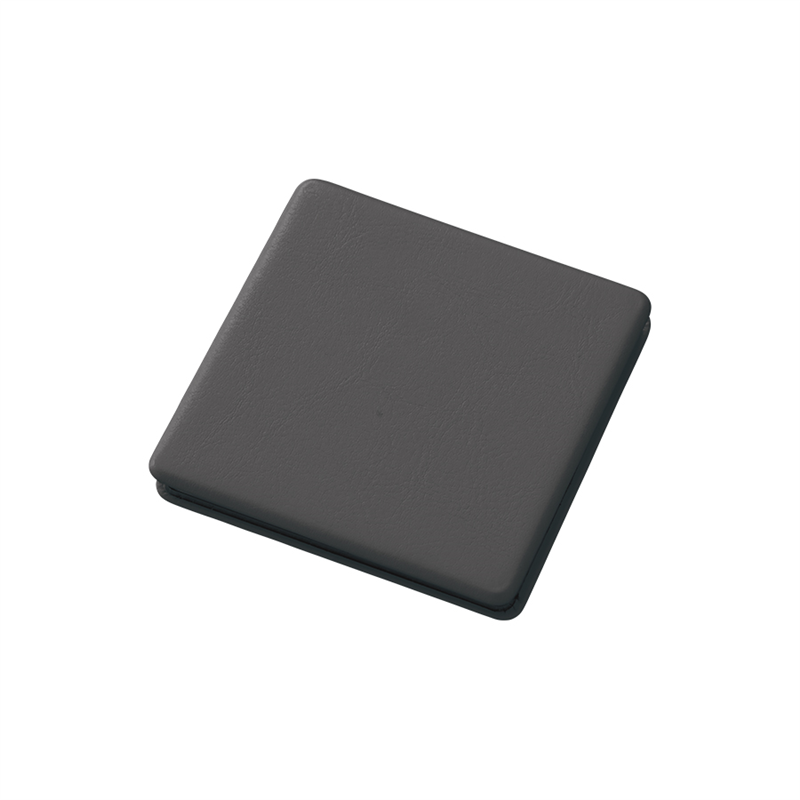 MARKLESS STYLE 全面印刷できる合皮コンパクトミラー スクエア BK TM-0076-009 1個(ご注文単位1個)【直送品】