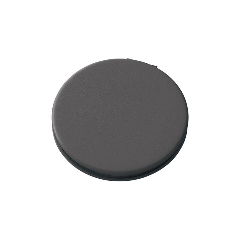 MARKLESS STYLE 全面印刷できる合皮コンパクトミラー ラウンド BK TM-0075-009 1個(ご注文単位1個)【直送品】