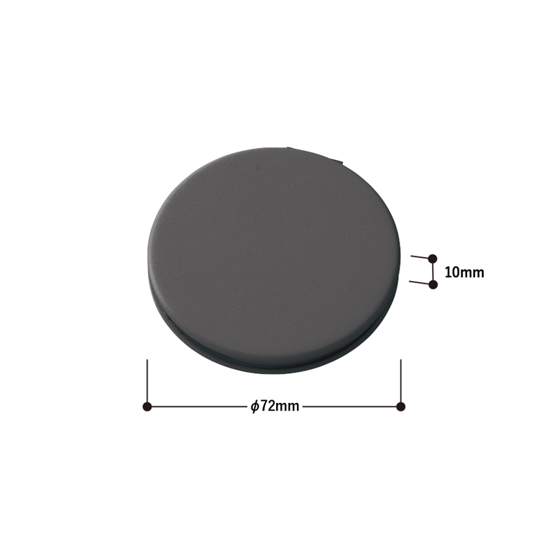 MARKLESS STYLE 全面印刷できる合皮コンパクトミラー ラウンド BK TM-0075-009 1個(ご注文単位1個)【直送品】