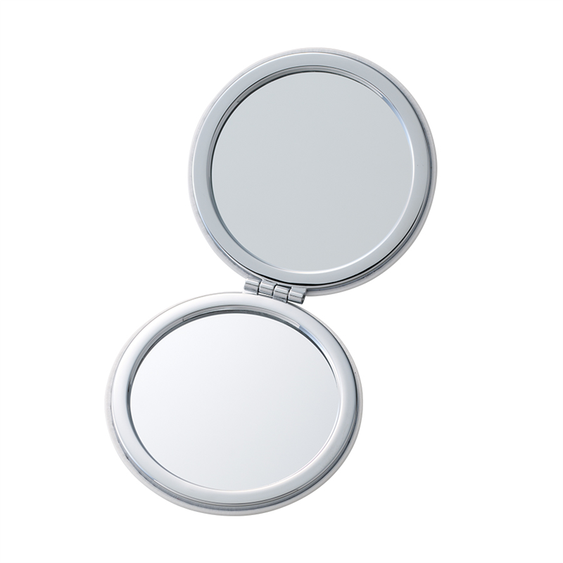 MARKLESS STYLE 全面印刷できる合皮コンパクトミラー ラウンド BK TM-0075-009 1個(ご注文単位1個)【直送品】