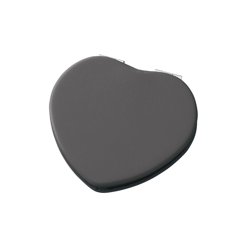 MARKLESS STYLE 全面印刷できる合皮コンパクトミラー ハート BK TM-0077-009 1個（ご注文単位1個）【直送品】