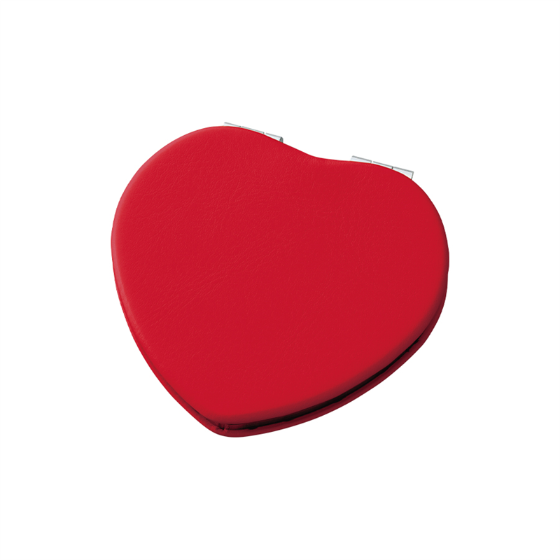MARKLESS STYLE 全面印刷できる合皮コンパクトミラー ハート レッド TM-0077-002 1個（ご注文単位1個）【直送品】