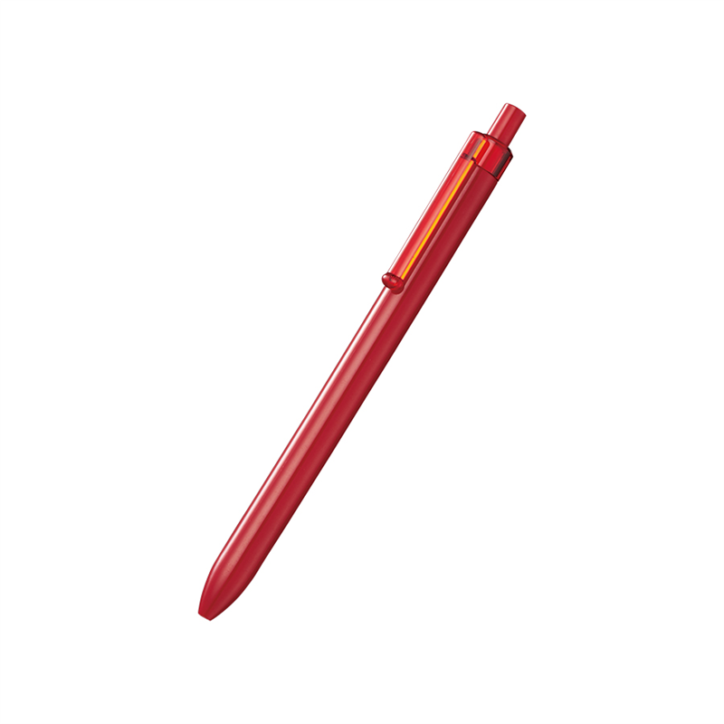 MARKLESS STYLE スケルトンクリップボールペン 再生ABS レッド TF-0144-002 1個（ご注文単位10個）【直送品】