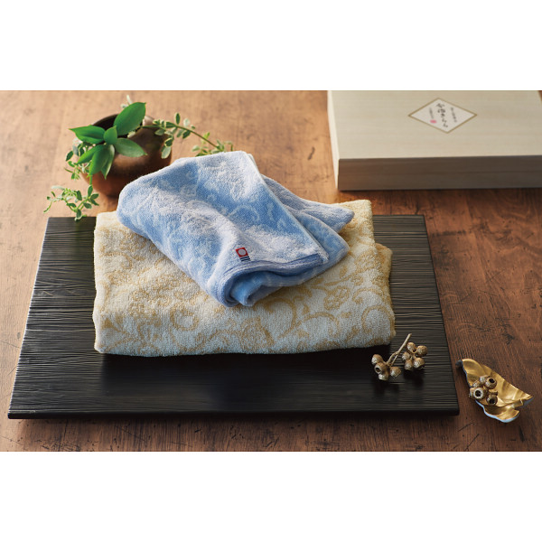 シャディ 今治きらら フェイス・ハンドタオルセット(木箱入) 1個(ご注文単位1個) 【直送品】