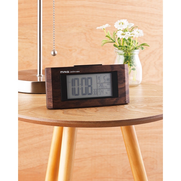 シャディ MAG デジタル電波目覚まし時計 ウッドライン 1個(ご注文単位1個) 【直送品】