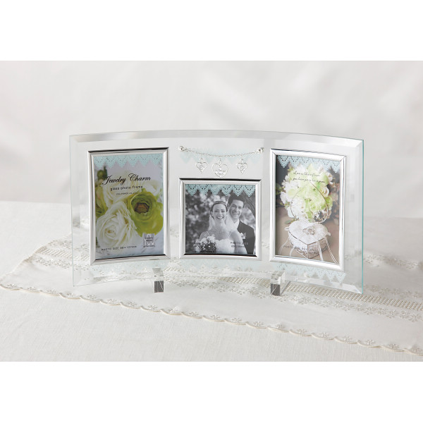 シャディ ジュエリーチャーム ガラスフォトフレーム 3窓 1個(ご注文単位1個) 【直送品】