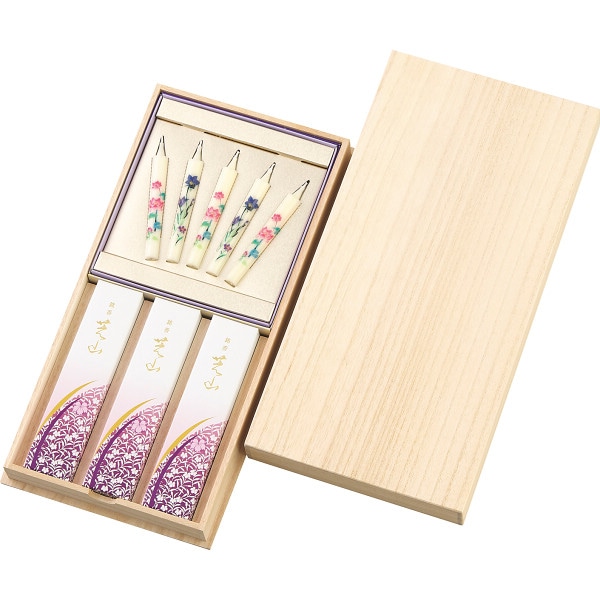 シャディ 日本香堂　銘香芝山　絵ろうそく５本セット（桐箱入） 1個(ご注文単位1個)  【直送品】