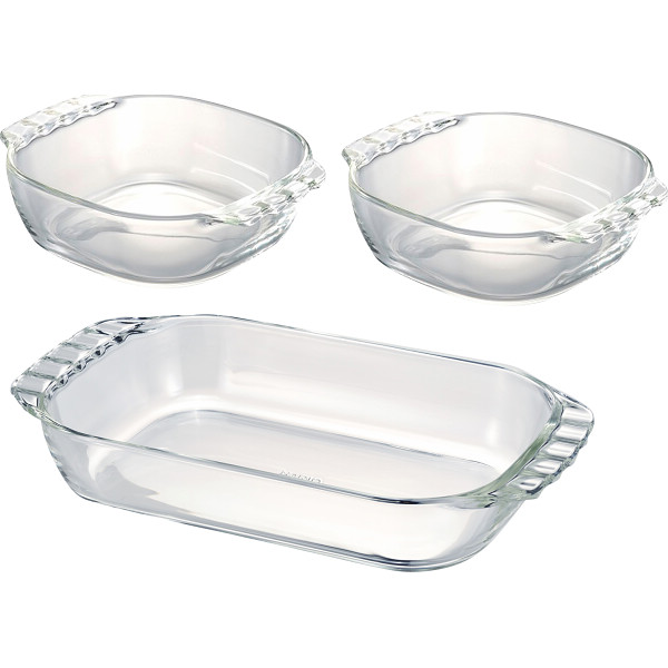 シャディ ハリオ 耐熱ガラス製トースター皿3個セット 1個(ご注文単位1個) 【直送品】