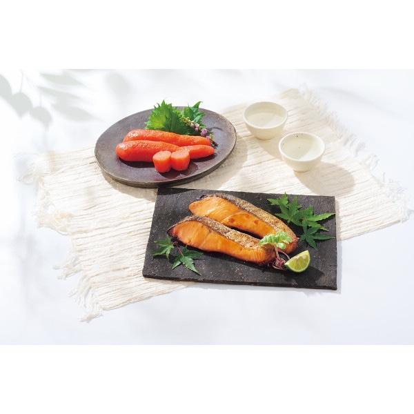 シャディ 鳴海屋 辛子明太子と鮭の明太漬詰合せ 1個(ご注文単位1個) ※軽 【直送品】