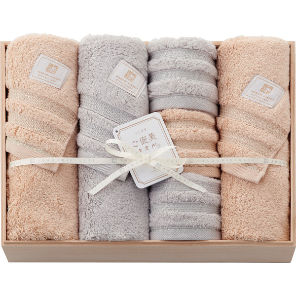 シャディ 今治謹製 ご褒美タオル バス・フェイスタオルセット(木箱入) 1個(ご注文単位1個) 【直送品】