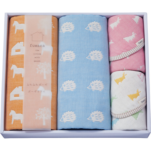 シャディ ふわら　四重織フェイスタオル・六重織タオルハンカチセット 1個(ご注文単位1個)  【直送品】