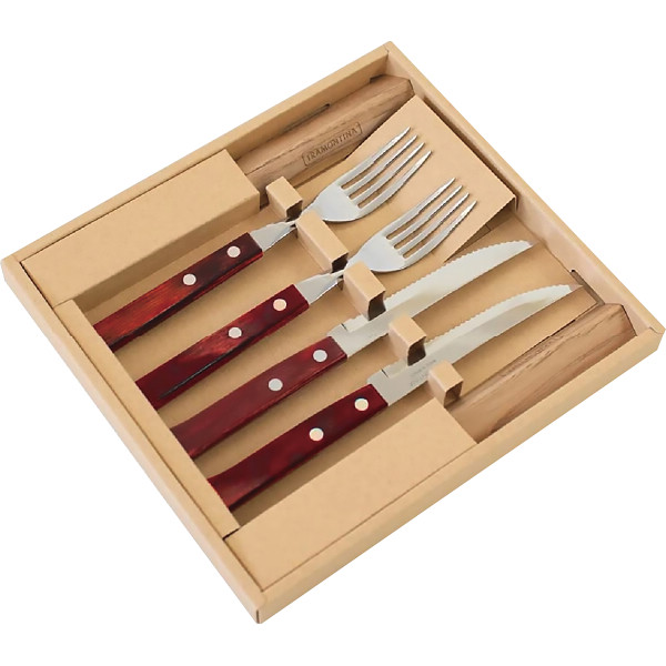 シャディ トラモンティーナ ポリウッド ステーキナイフ&フォーク&カトラリーレストセット 1個(ご注文単位1個) 【直送品】