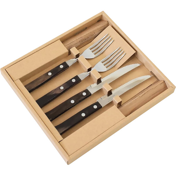 シャディ トラモンティーナ ポリウッド ステーキナイフ&フォーク&カトラリーレストセット 1個(ご注文単位1個) 【直送品】