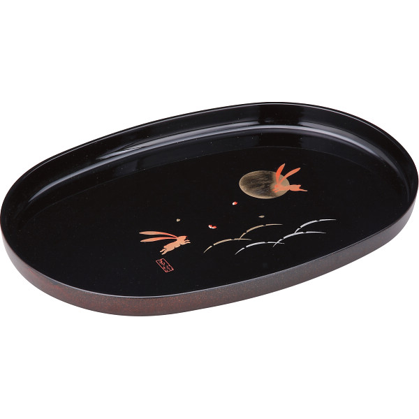 シャディ 紀州塗　月とうさぎ　尺４長手盆 1個(ご注文単位1個)  【直送品】