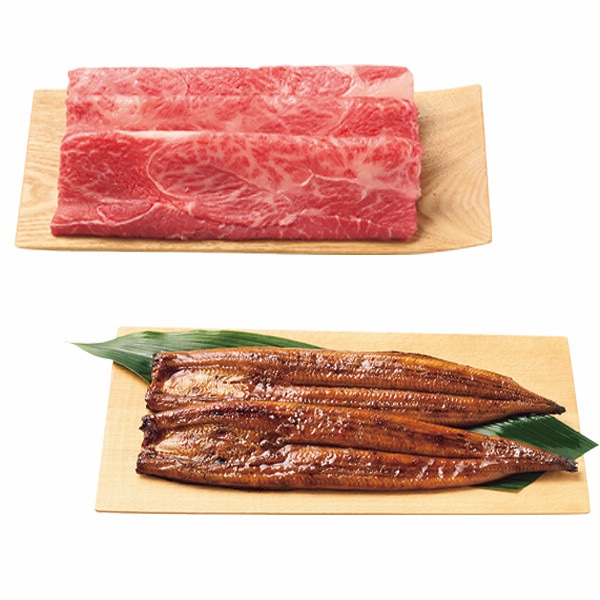 シャディ 神戸ビーフ（モモすき焼き肉）＆鹿児島県産うなぎ蒲焼セット 1個(ご注文単位1個) ※軽 【直送品】