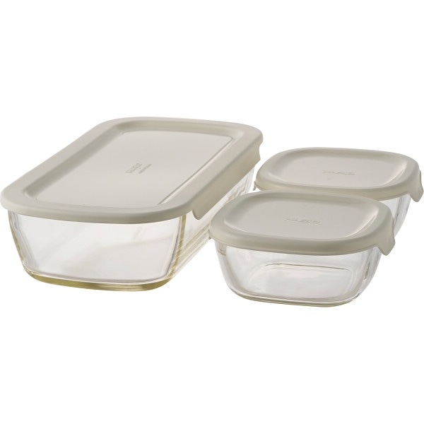シャディ ハリオ　スタッキング耐熱ガラスコンテナ３点セット 1個(ご注文単位1個)  【直送品】