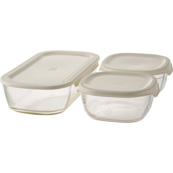 シャディ ハリオ スタッキング耐熱ガラスコンテナ3点セット 1個(ご注文単位1個) 【直送品】