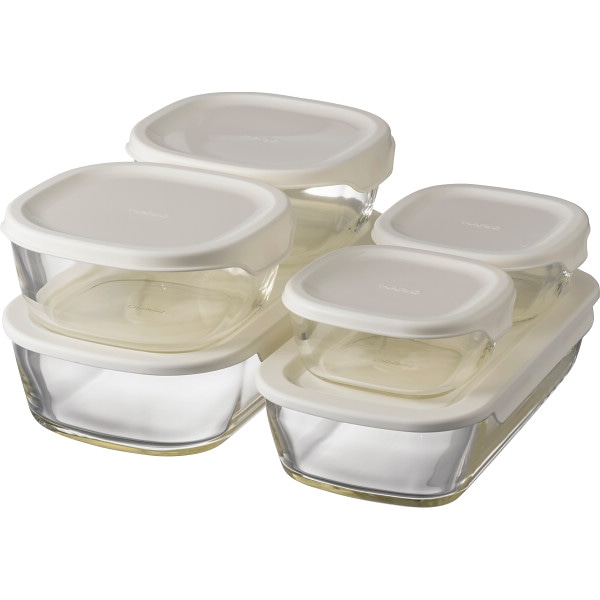 シャディ ハリオ　スタッキング耐熱ガラスコンテナ６点セット 1個(ご注文単位1個)  【直送品】