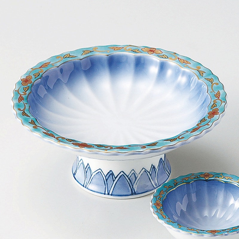 金正陶器 交趾唐草高台刺身鉢 1個（ご注文単位1個）【直送品】