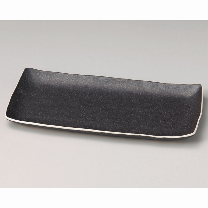 金正陶器 黒釉長角大皿 1個（ご注文単位1個）【直送品】