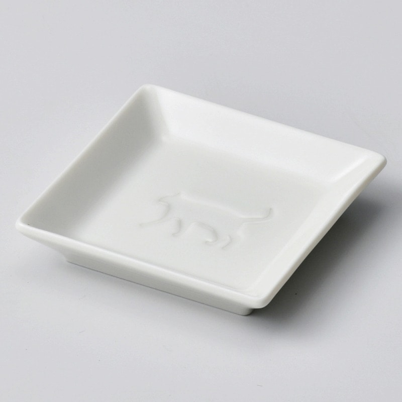 金正陶器 おでかけねこ角小皿 1個（ご注文単位1個）【直送品】
