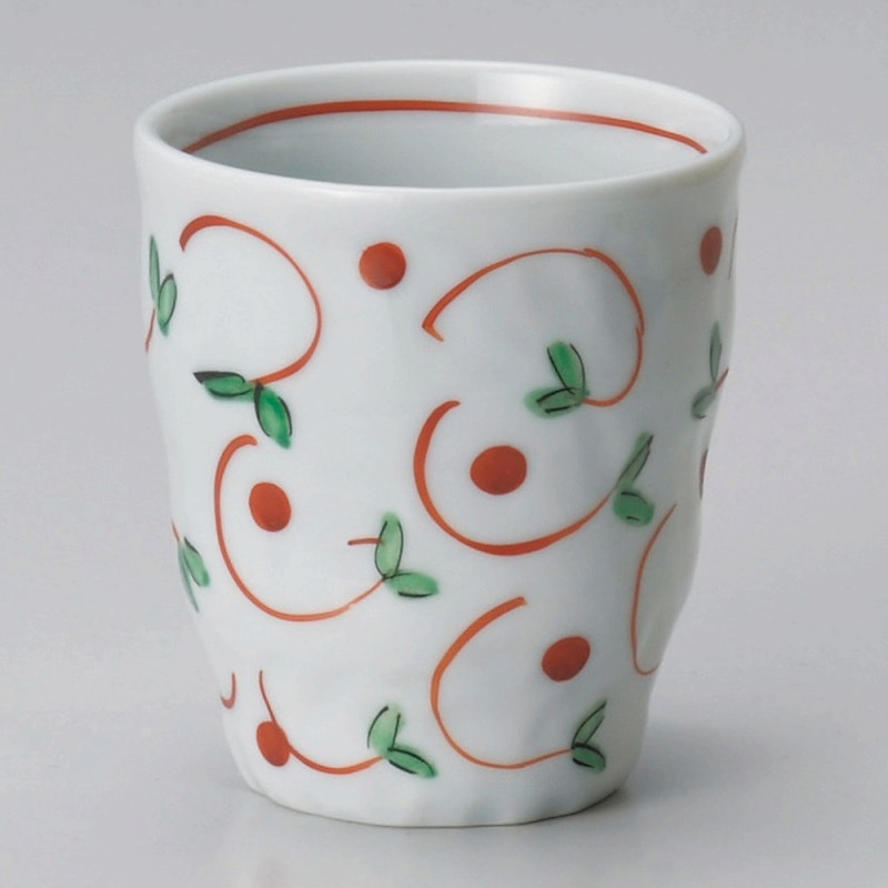 金正陶器 赤絵唐草紋おもしろコップ 1個(ご注文単位1個)【直送品】