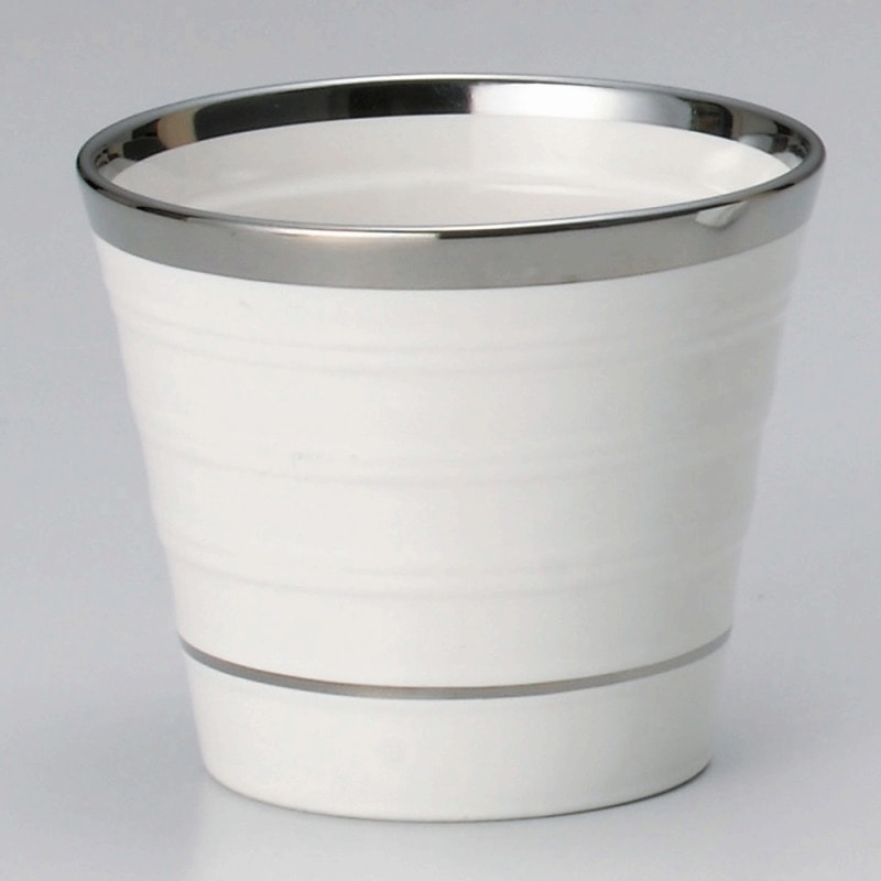 金正陶器 シルバーボーダーWコップ 1個(ご注文単位1個)【直送品】