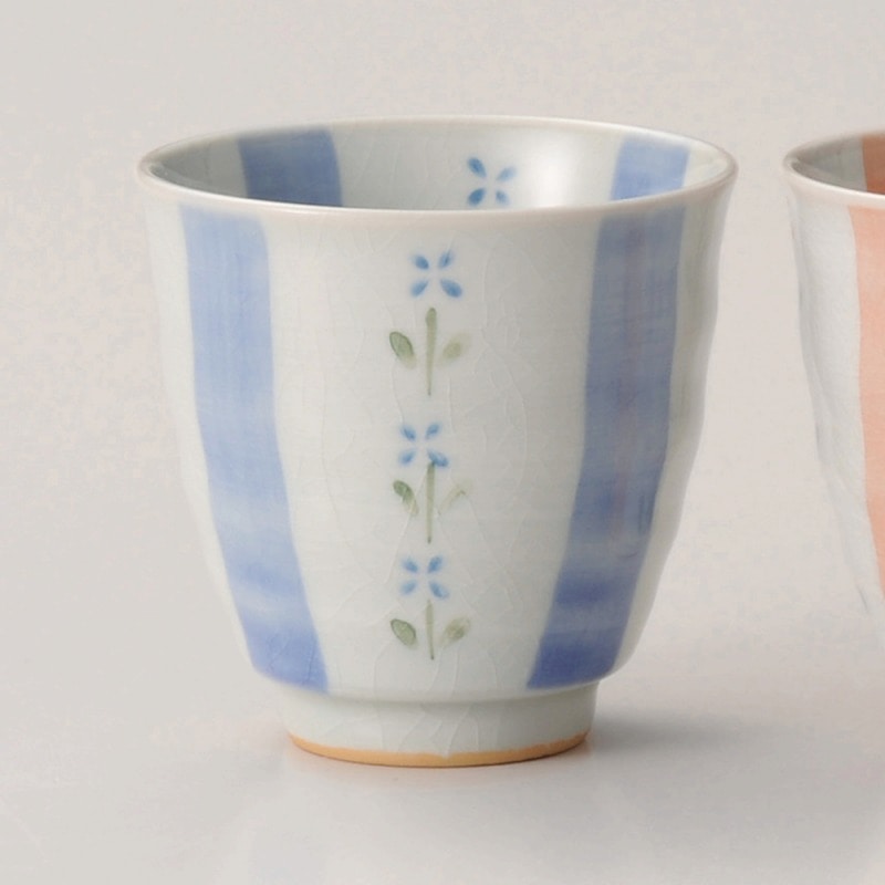 金正陶器 花十草湯呑青 1個(ご注文単位1個)【直送品】