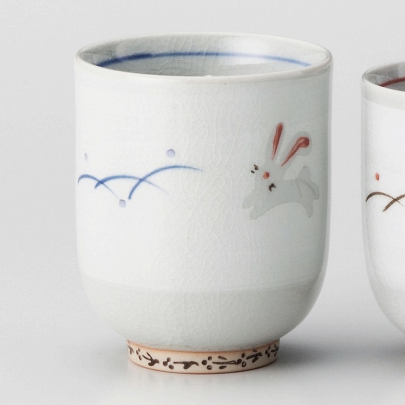 金正陶器 粉引ウサギ湯呑(大) 1個(ご注文単位1個)【直送品】