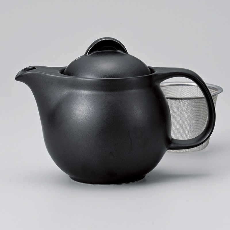 金正陶器 シンプルサークル黒マットポット 小 1個(ご注文単位1個)【直送品】