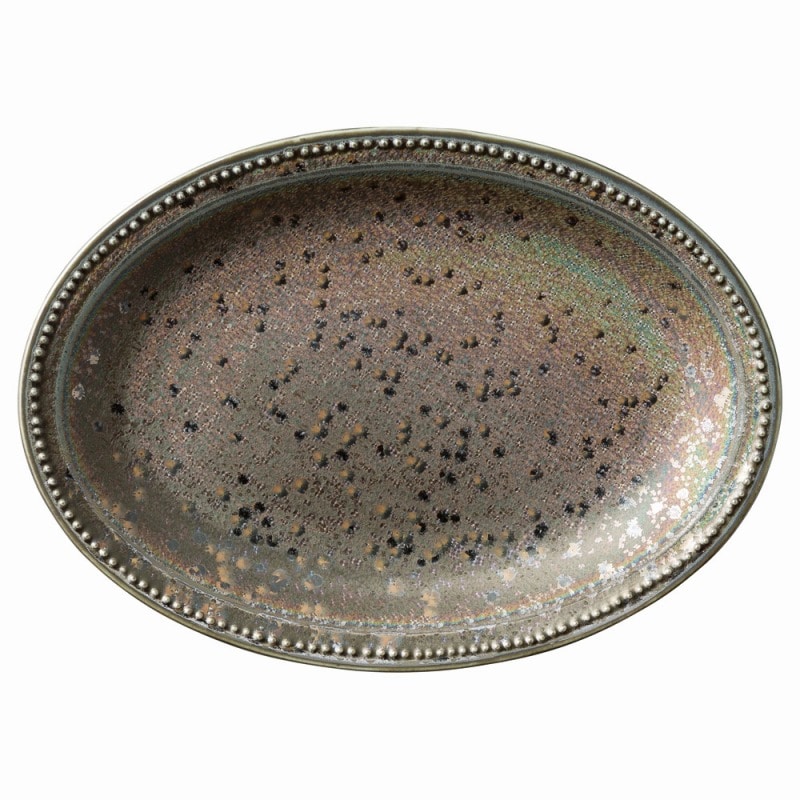 金正陶器 窯彩24㎝楕円皿 1個(ご注文単位1個)【直送品】