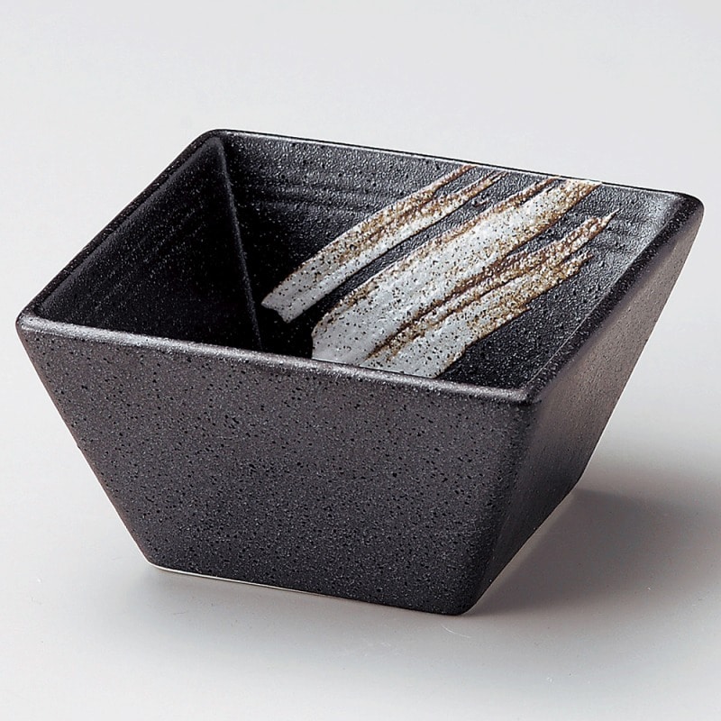 金正陶器 栗色刷毛目三本線3.5角鉢 1個(ご注文単位1個)【直送品】